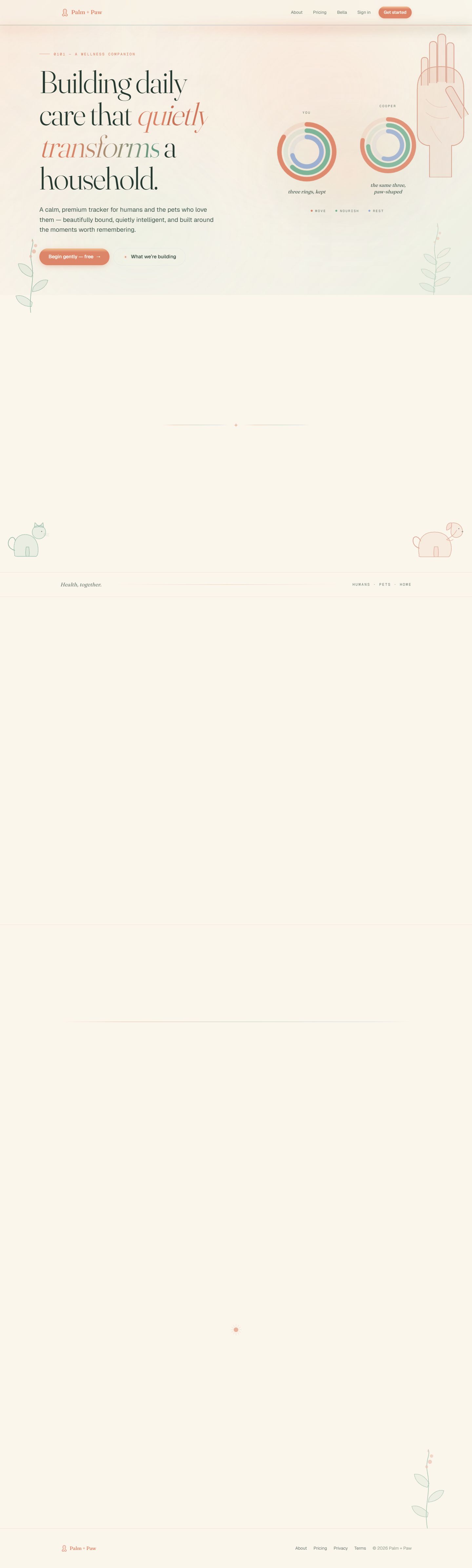 Palm + Paw landing page